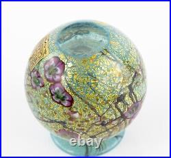 Timothy Harris Isle Of Wight'spring' Glass Collectors Club Globe Vase Signed Timothy Harris Isle Of Wight'spring' Glass Collectors Club Globe Vase Signed