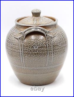 Toff Millway Large Studio Pottery, Salt Glaze, Covered Jar