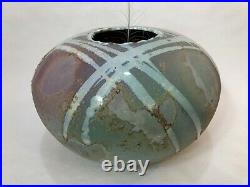Tony Evans Designs California Large Raku Orb Vase 1960, 8 High, 12 Widest