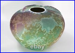 Tony Evans Raku Large Ceramic Studio Art Pottery Koi Fish Vase #146 Rare