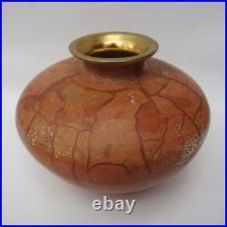 Tony Laverick, British studio pottery large porcelain vase with gilt, c1990