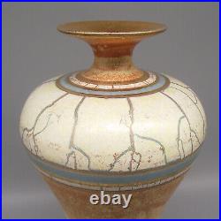 Tony Laverick Studio Pottery Vase Marbled Stone Effect circa 1995 29cm(11.4)