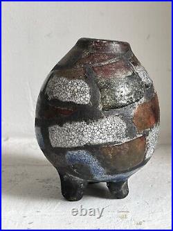 Tripod Footed Studio Pot In The Manner Of Peter Voulkos A Rare Pot Mid 20th C