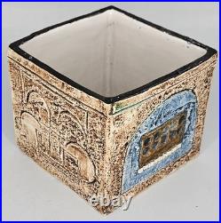 Troika Cornwall Studio Pottery Small Cube Vase Pot PB Penny Black 80mm