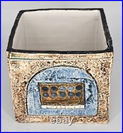 Troika Cornwall Studio Pottery Small Cube Vase Pot PB Penny Black 80mm