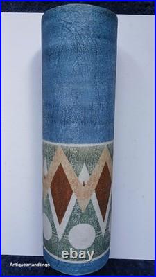 Troika Pottery Louise Jinks Large 37cm Abstract Design Cylinder Vase 1972'ish