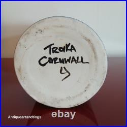 Troika Pottery Louise Jinks Large 37cm Abstract Design Cylinder Vase 1972'ish