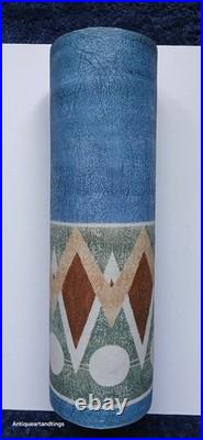 Troika Pottery Louise Jinks Large 37cm Abstract Design Cylinder Vase 1972'ish