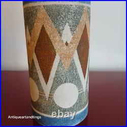 Troika Pottery Louise Jinks Large 37cm Abstract Design Cylinder Vase 1972'ish