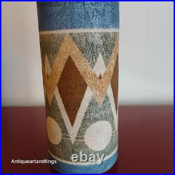 Troika Pottery Louise Jinks Large 37cm Abstract Design Cylinder Vase 1972'ish