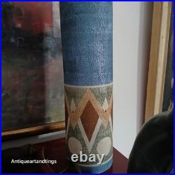 Troika Pottery Louise Jinks Large 37cm Abstract Design Cylinder Vase 1972'ish