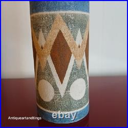 Troika Pottery Louise Jinks Large 37cm Abstract Design Cylinder Vase 1972'ish