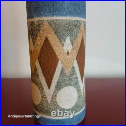 Troika Pottery Louise Jinks Large 37cm Abstract Design Cylinder Vase 1972'ish