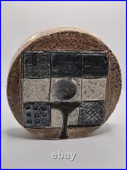 Troika Studio Art Pottery Abstract Geometric Ceramic Vase Brown Grey White