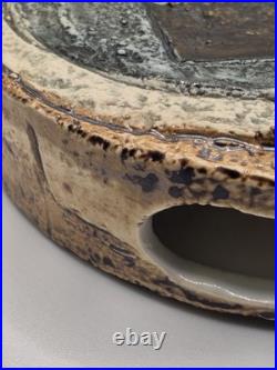 Troika Studio Art Pottery Abstract Geometric Ceramic Vase Brown Grey White