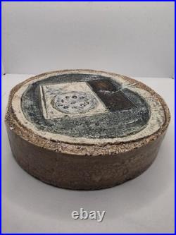 Troika Studio Art Pottery Abstract Geometric Ceramic Vase Brown Grey White