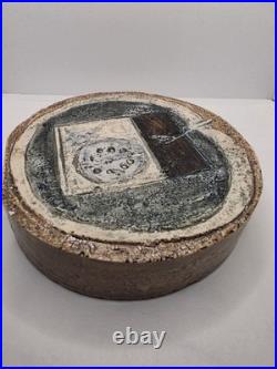 Troika Studio Art Pottery Abstract Geometric Ceramic Vase Brown Grey White