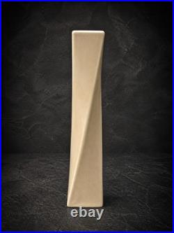 Twisted Ceramic Vase 37cm Sculptural Modernist Beige Studio Piece