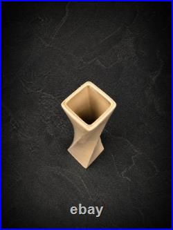 Twisted Ceramic Vase 37cm Sculptural Modernist Beige Studio Piece
