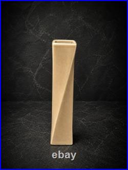 Twisted Ceramic Vase 37cm Sculptural Modernist Beige Studio Piece