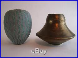 Two Peter Beard Small Vases 12.5cm Studio Pottery Perfect