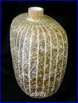 US Ohio Striped Stoneware Vase 18.5 Tuchub by Claude Conover (1907-1994)(ZyK)