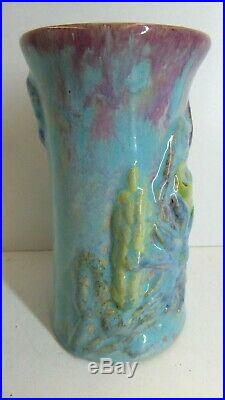 Una Deerbon Applied Flowers Vase Australian Pottery Ceramic Studio