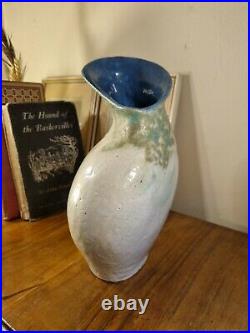 Unique Abstract Asymmetric Rustic Studio Pottery Modernist Vase Artist Signed