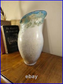 Unique Abstract Asymmetric Rustic Studio Pottery Modernist Vase Artist Signed