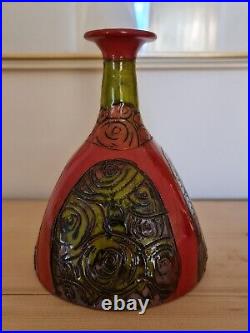 Unique Studio Pottery Vase Lovely Handmade Markings and Glaze Signed