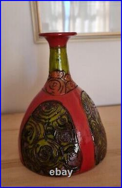 Unique Studio Pottery Vase Lovely Handmade Markings and Glaze Signed