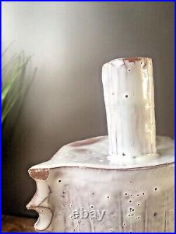 Unknown Unusual Studio Pottery Dripglaze Chimney Vase 60s 70s Abstract Space Age