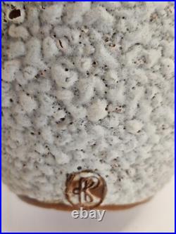 Unusual, Katrina Pechal Ovoid Bucket Vase with Erupting Glaze, Tactile, Signed