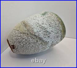 Unusual, Katrina Pechal Ovoid Bucket Vase with Erupting Glaze, Tactile, Signed