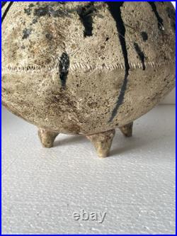 Unusual Studio Pottery Vase Vessel MCM Drip Glaze Earthtone Large Brutalist Unusual Studio Pottery Vase Vessel MCM Drip Glaze Earthtone Large Brutalist