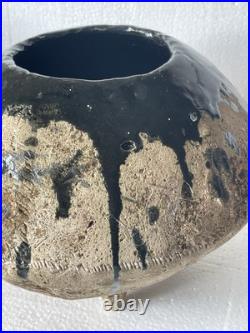 Unusual Studio Pottery Vase Vessel MCM Drip Glaze Earthtone Large Brutalist Unusual Studio Pottery Vase Vessel MCM Drip Glaze Earthtone Large Brutalist