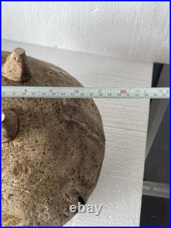Unusual Studio Pottery Vase Vessel MCM Drip Glaze Earthtone Large Brutalist Unusual Studio Pottery Vase Vessel MCM Drip Glaze Earthtone Large Brutalist