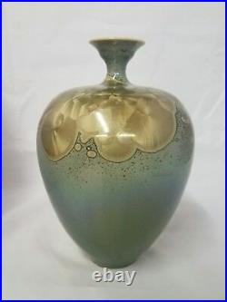 VINTAGE CRYSTALLINE Studio Art Signed Pottery Vase California
