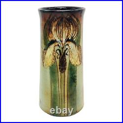 VTG Chelsea Studio Pottery England Vase Iris Orchid Floral Signed Joyce Morgan