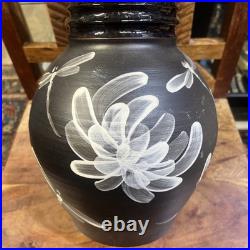 Vase Studio Pottery Somerset Brown Marbled Dragonfly Ribbed Martin Pettinger VGC