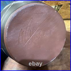 Vase Studio Pottery Somerset Brown Marbled Dragonfly Ribbed Martin Pettinger VGC