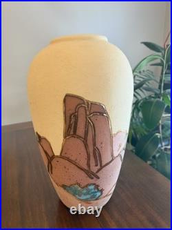 Vera Russell Studio Pottery Vase 1981 Signed Vintage Southwestern Desert Large