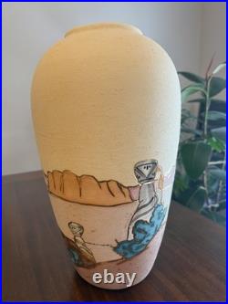 Vera Russell Studio Pottery Vase 1981 Signed Vintage Southwestern Desert Large