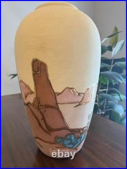 Vera Russell Studio Pottery Vase 1981 Signed Vintage Southwestern Desert Large