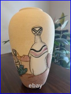 Vera Russell Studio Pottery Vase 1981 Signed Vintage Southwestern Desert Large