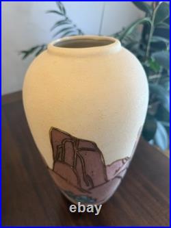 Vera Russell Studio Pottery Vase 1981 Signed Vintage Southwestern Desert Large