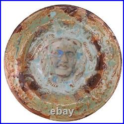 Verdigris Art Pottery Charger Portrait w30cm Mid Century