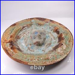 Verdigris Art Pottery Charger Portrait w30cm Mid Century