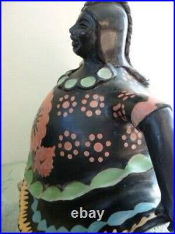 Very Large Vintage Chulucanas 20th Century Modernist Lady Dancing