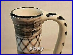 Very Rare Vtg Lapid Israel Ceramic Pottery Vase Eilot Gazelle Deer 50's